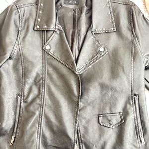 Women's Black Faux Leather Jacket